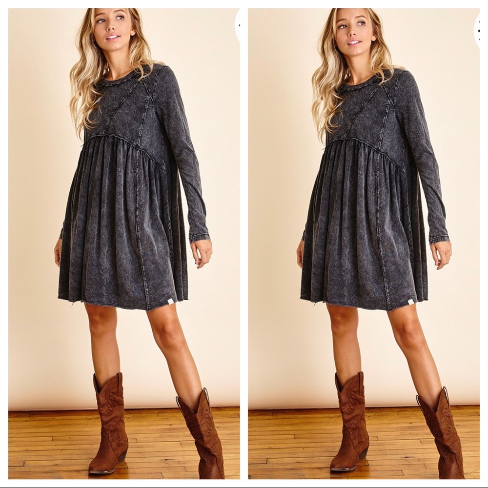 Fabulous 100% Organic Cotton Mineral Washed Raw Edge Dress